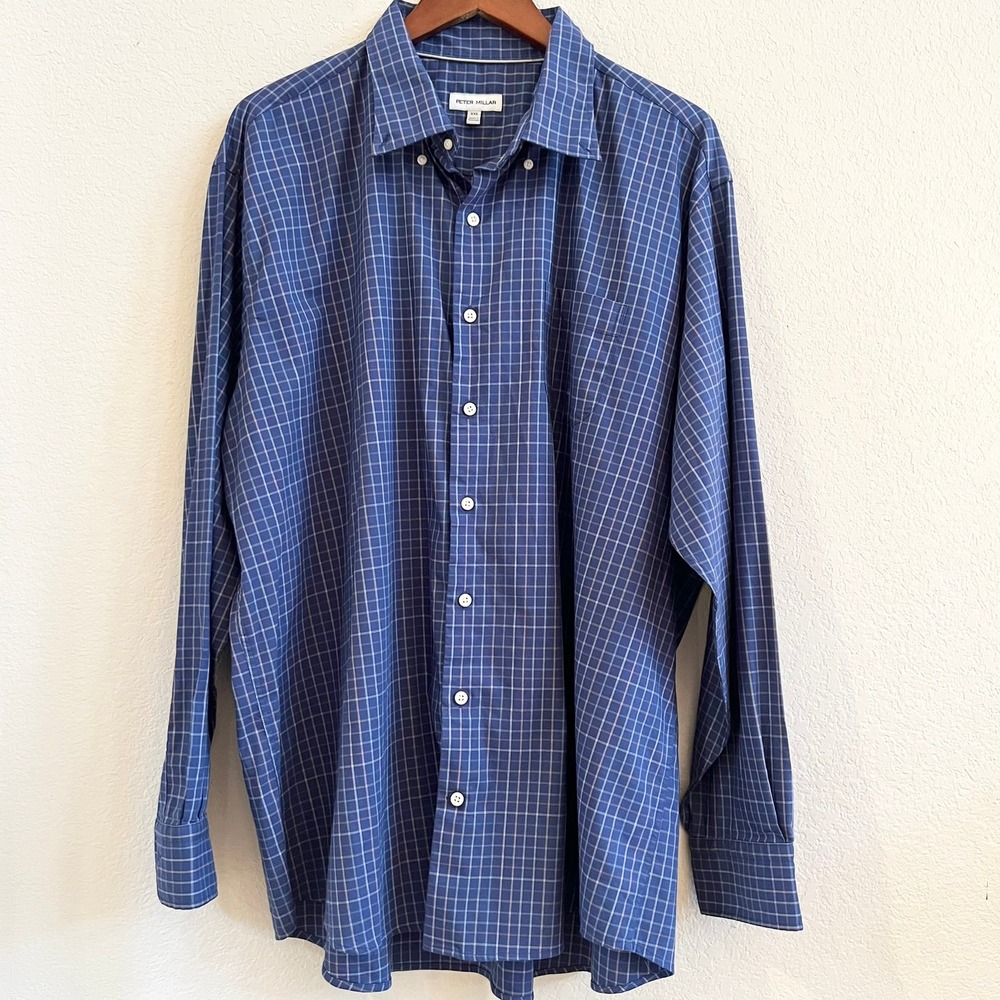 Peter Millar Crown Pattern Lite Grid Check Button… - image 4